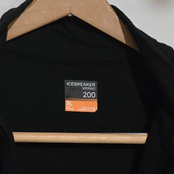 Icebreaker Merino 200 Man's 1/4 Zip Pullover - Black - Sz XL* - Picture 3 of 4